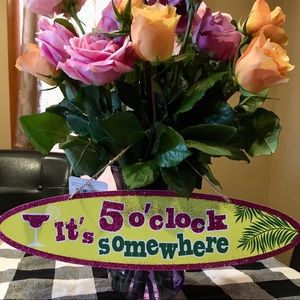 It’s 5 O’Clock Somewhere Surf Board Shape Sign